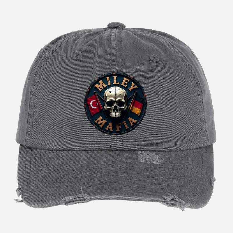Crâne militaire avec drapeaux Casquette vintage effet usé Flexfit