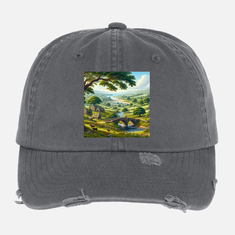 Vue éclatante sur la nature Casquette vintage effet usé Flexfit