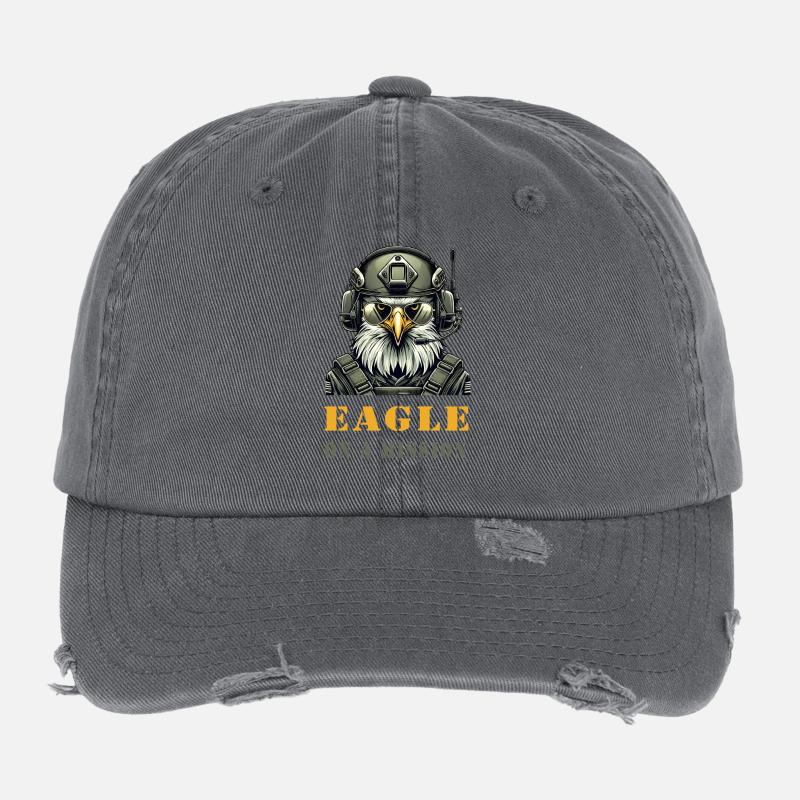 Aigle militaire en mission Casquette vintage effet usé Flexfit