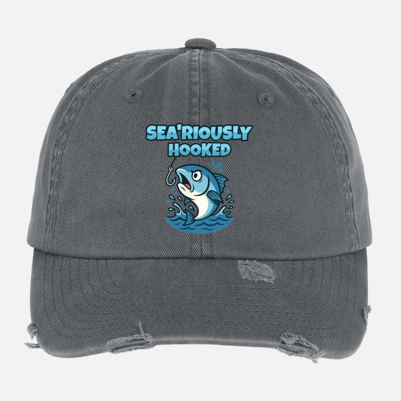 Sea'riously Hooked Flexfit Vintage Destroyed Cap