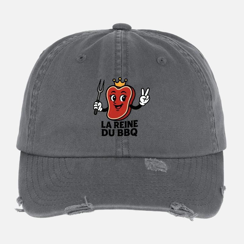 La Reine du BBQ Casquette vintage effet usé Flexfit