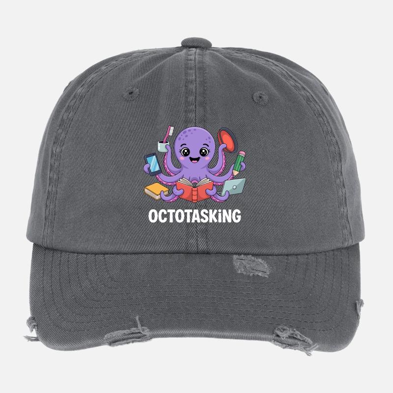 Octotasking octopus en mode multitâche Casquette vintage effet usé Flexfit