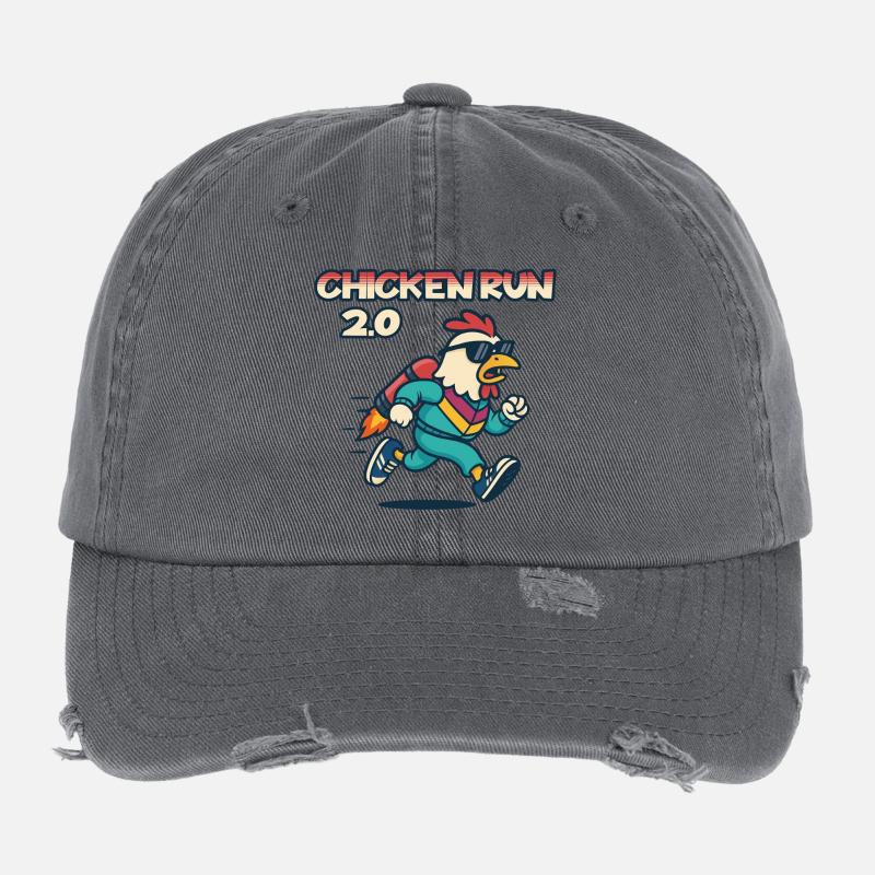 Chicken Run 2.0 Abenteuer-Tee Flexfit Vintage Destroyed Cap