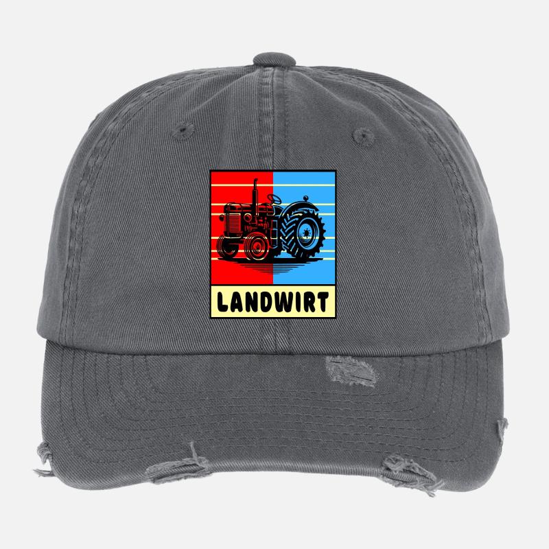 Conception du tracteur agricole Casquette vintage effet usé Flexfit