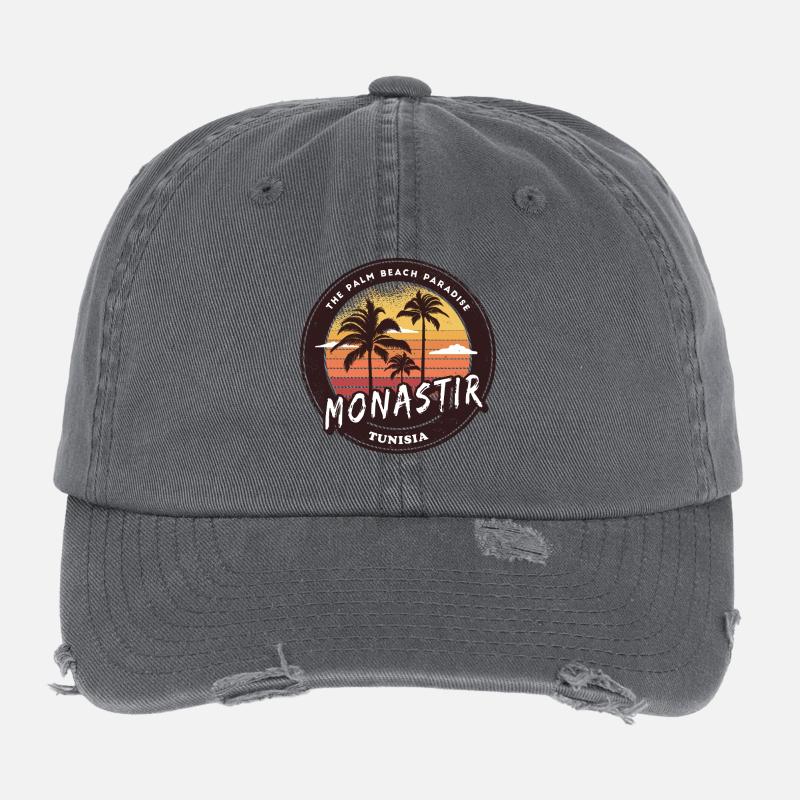 Monastir Palmen Vintage Design Flexfit Vintage Destroyed Cap