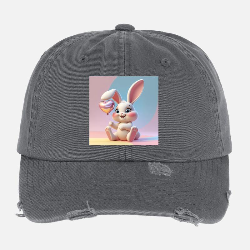 Zinzinuo – Cute Bunny for Everyone Flexfit Vintage Destroyed Cap