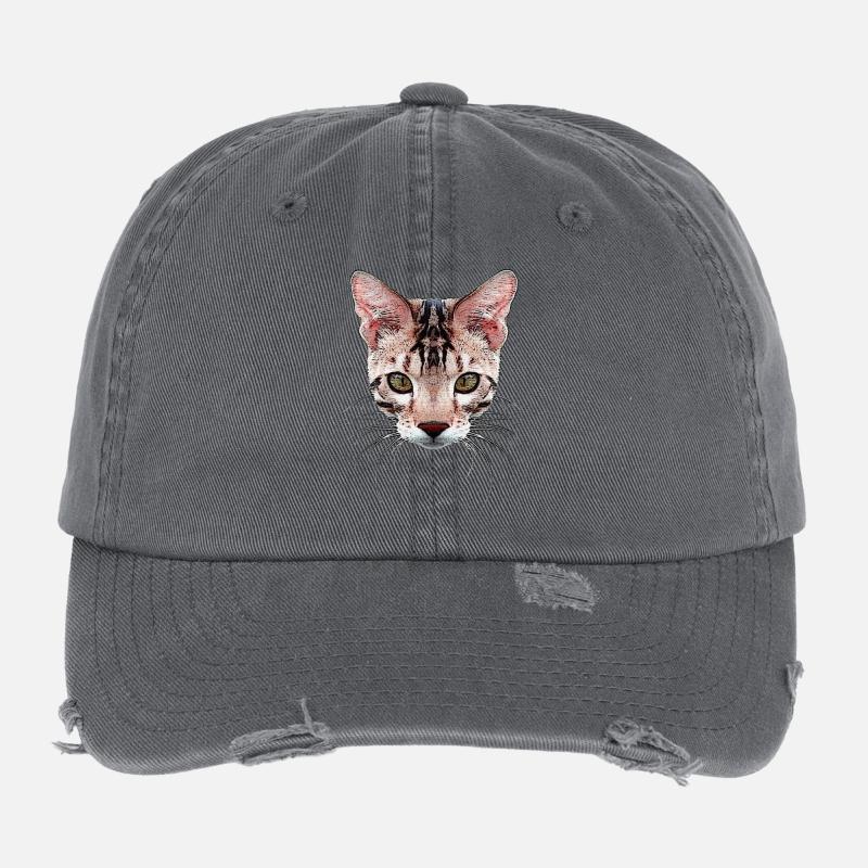 bengal katze, besitzer, verschenken Flexfit Vintage Destroyed Cap