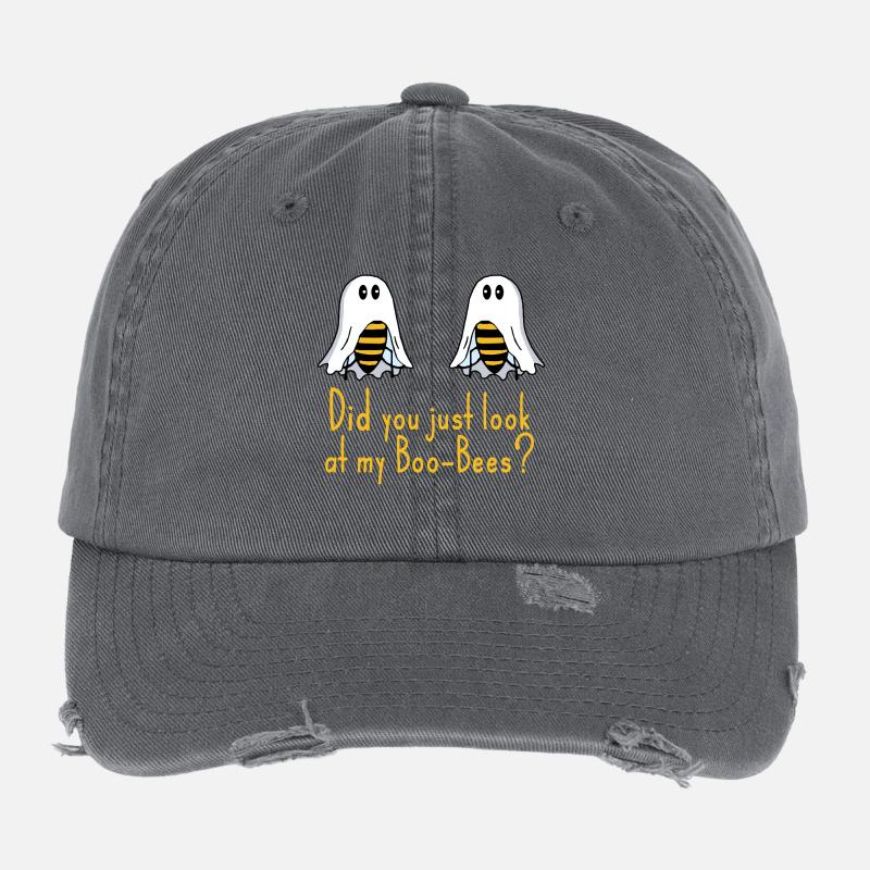 Boobees Boobs funny saying Flexfit Vintage Destroyed Cap