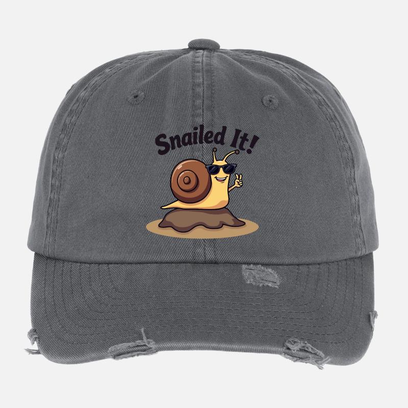 Escargot ! Gagnez comme un escargot ! Casquette vintage effet usé Flexfit