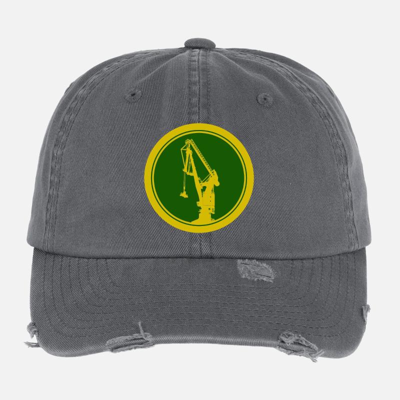 Harbour Crane Silhouette 02 Flexfit Vintage Destroyed Cap
