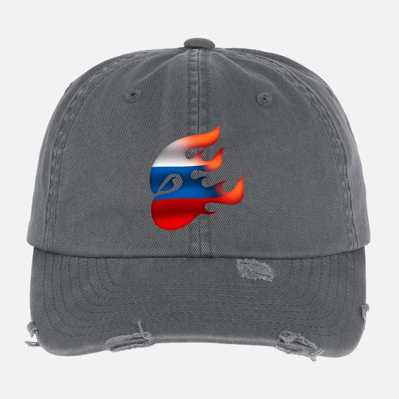 Drapeau de la Russie - Russie - Ninja Casquette vintage effet usé Flexfit