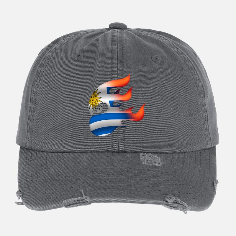 Drapeau de l’Uruguay - Uruguay - Ninja Casquette vintage effet usé Flexfit