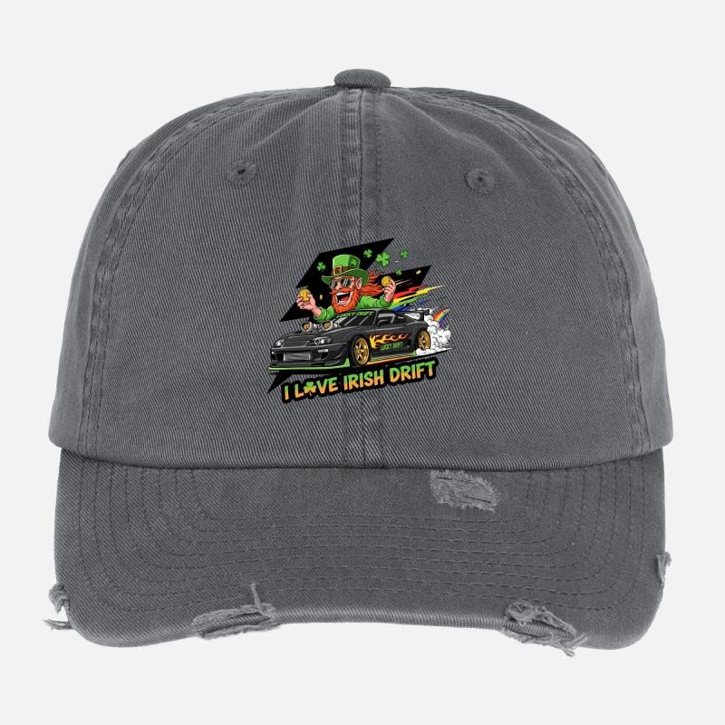 Irish Drift Celebration Tee Flexfit Vintage Destroyed Cap