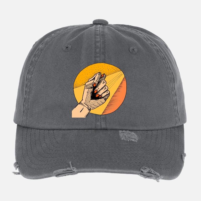 Powerful hand movement in retro design Flexfit Vintage Destroyed Cap