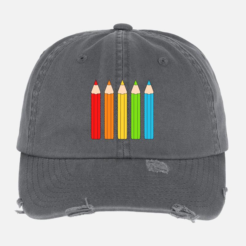 Conception vibrante d’un réseau de crayons de couleur Casquette vintage effet usé Flexfit