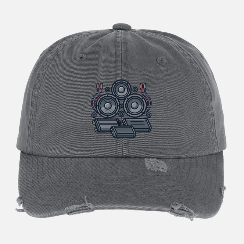 Gestaltung der Tontechnik Flexfit Vintage Destroyed Cap