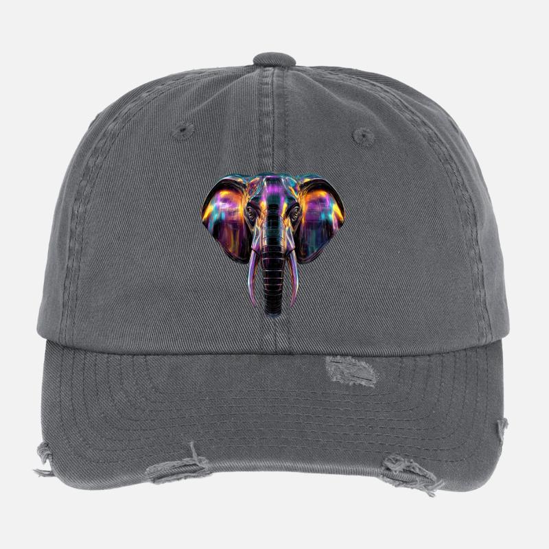L’art de l’éléphant dans la conception de la lumière du néon Casquette vintage effet usé Flexfit