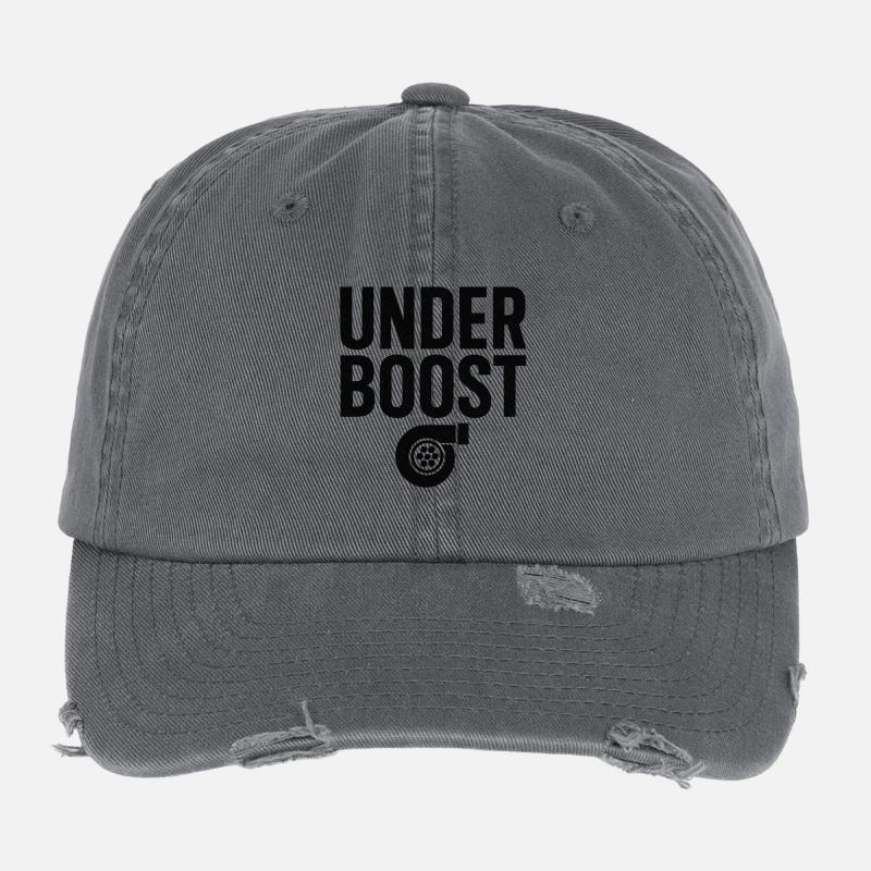 Conception du logo Under Boost Casquette vintage effet usé Flexfit