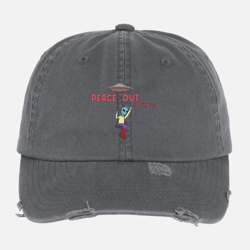 Frieden, Erdlinge! UFO-Alien Flexfit Vintage Destroyed Cap