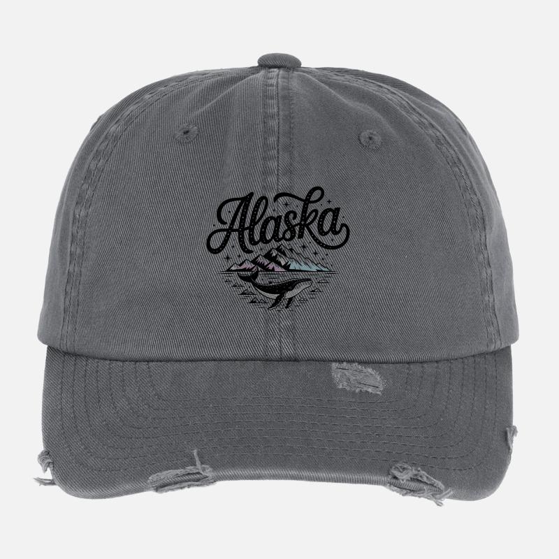 Alaska - Souvenir USA State Design Flexfit Vintage Destroyed Cap