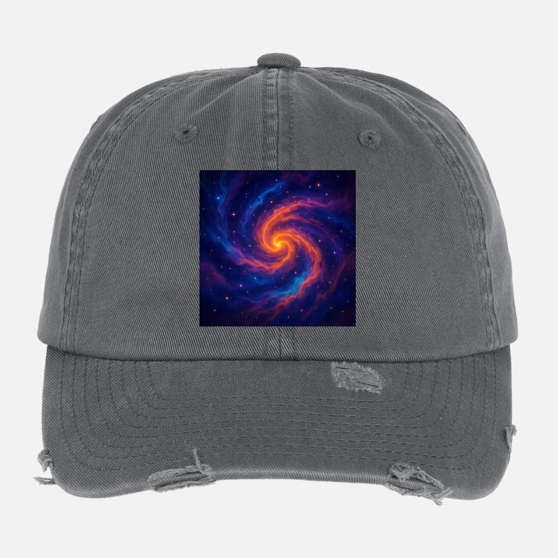 Vortex galactique dans l’espace Casquette vintage effet usé Flexfit