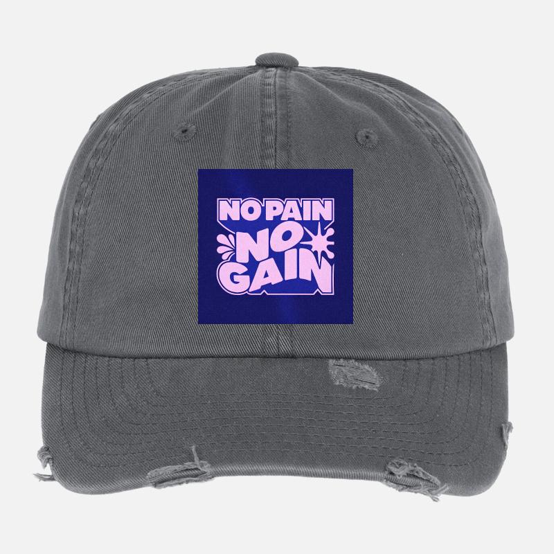 Pas de douleur, pas de gain Conception motivante Casquette vintage effet usé Flexfit