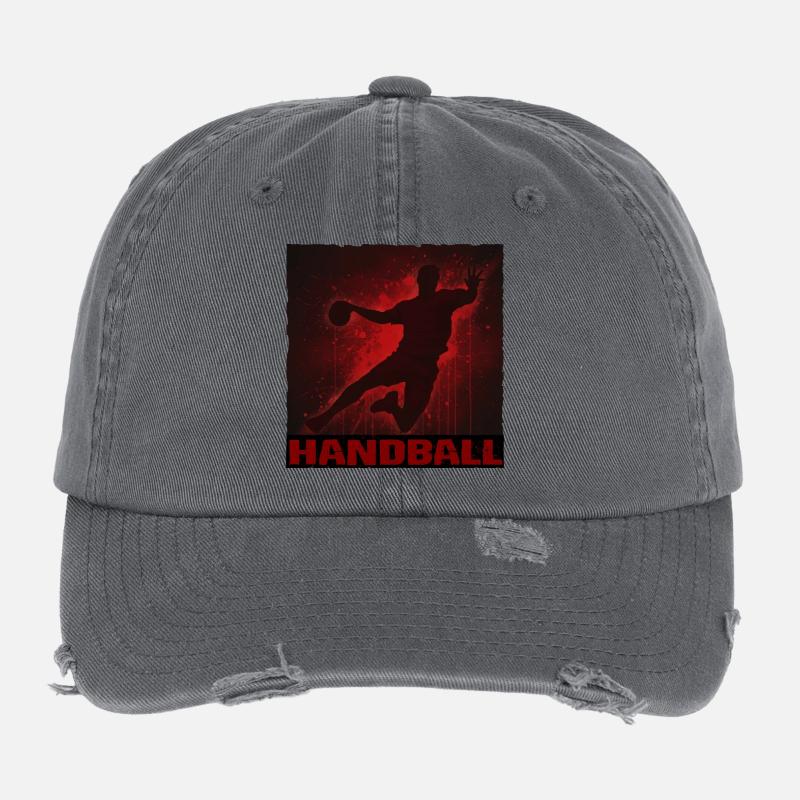 Dynamic handball silhouette print Flexfit Vintage Destroyed Cap