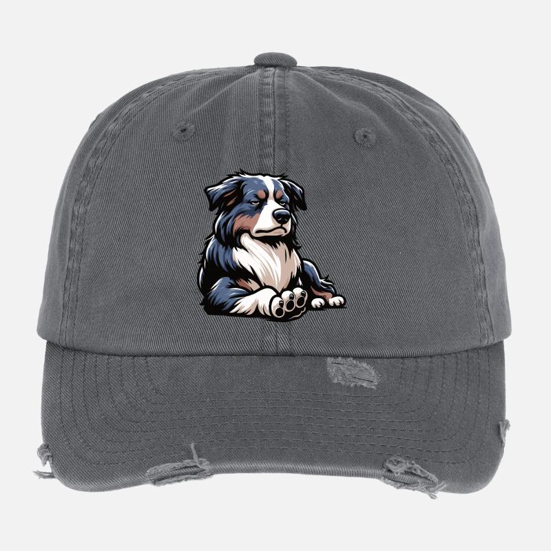 Australian Shepherd Aussie Aussiebesitzer Aussies Flexfit Vintage Destroyed Cap
