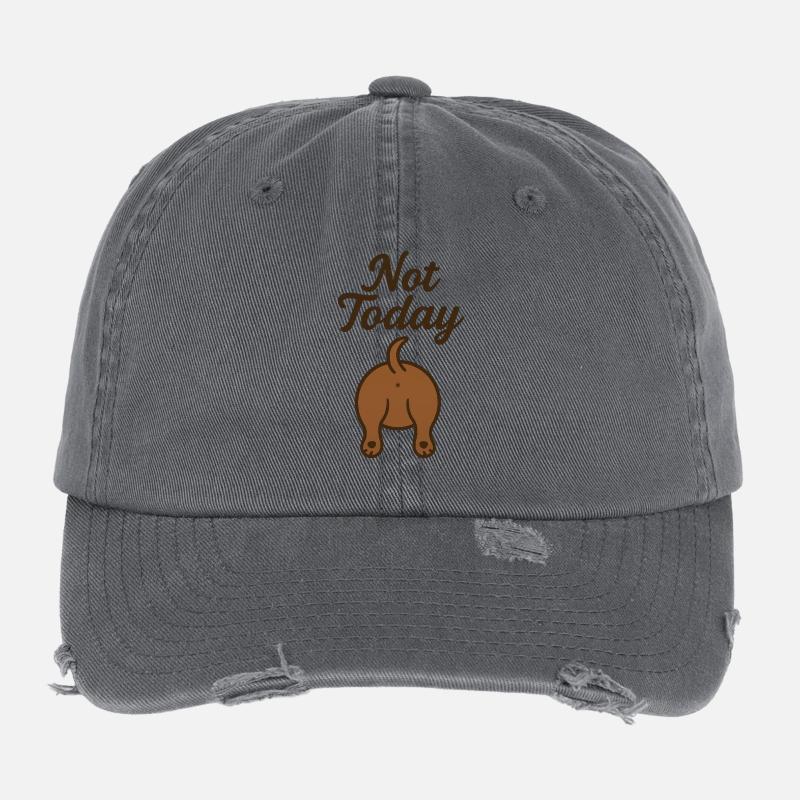 Dachshund from behind Flexfit Vintage Destroyed Cap