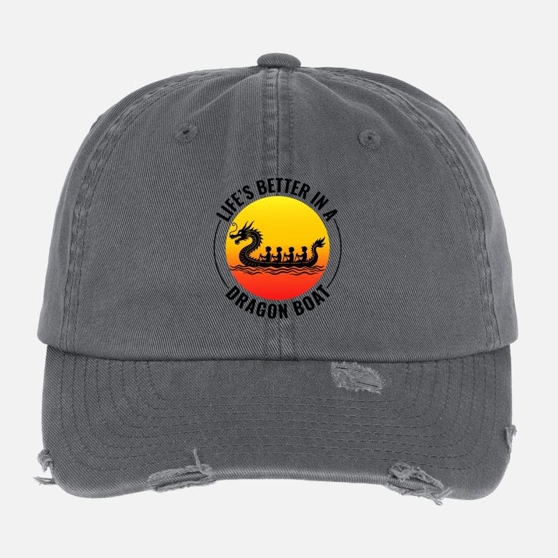 Synchronisiertes Paddelteam Drachenboot Flexfit Vintage Destroyed Cap