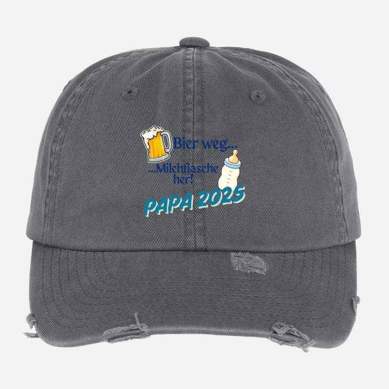 Dad 2025 – Beer gone, milk bottle here! Flexfit Vintage Destroyed Cap