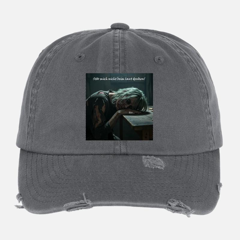 Don't interfere with thinking! Flexfit Vintage Destroyed Cap