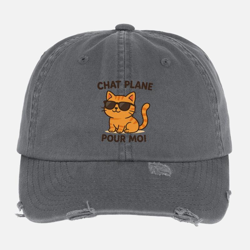 Sonnenkatzen-Stil - Flexfit Vintage Destroyed Cap - Dunkelgrau