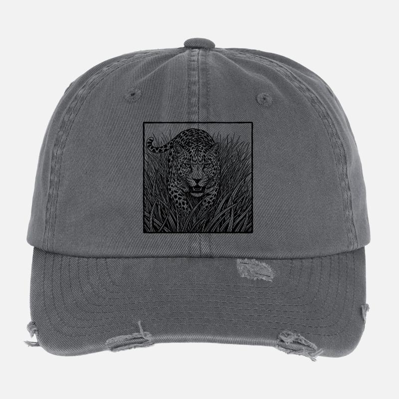 Leopard Im Gras Flexfit Vintage Destroyed Cap