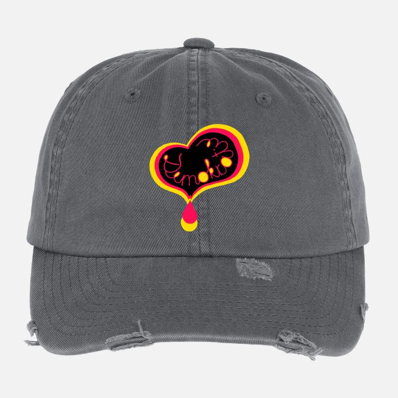 "Democracy" heart black red gold Germany Flexfit Vintage Destroyed Cap