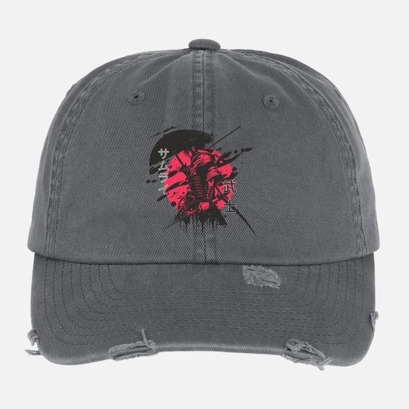 Elefanten Samurai Neon Druck Flexfit Vintage Destroyed Cap