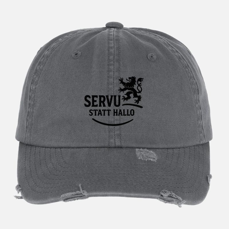 Servus statt Hallo – Bavarian dialect saying Flexfit Vintage Destroyed Cap