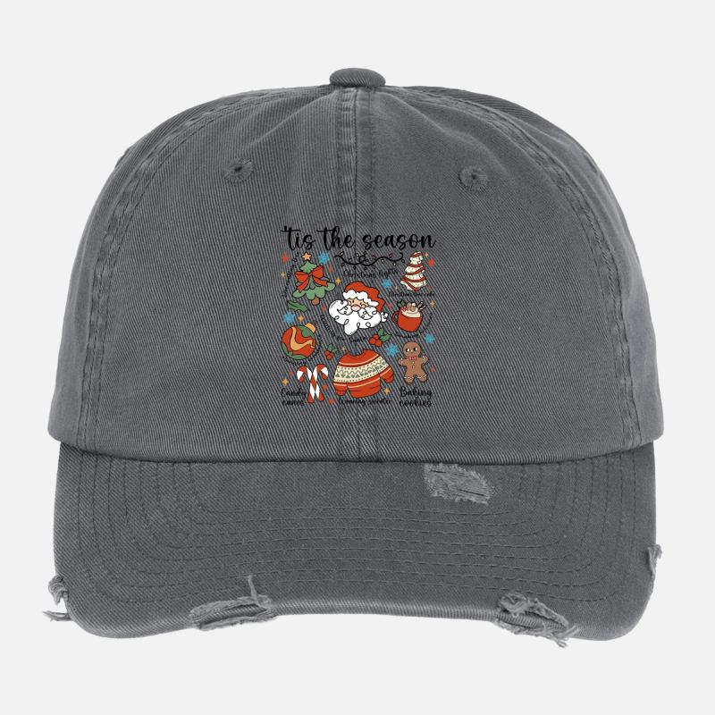 Gemütliche Weihnachts-Doodle-Parade Flexfit Vintage Destroyed Cap