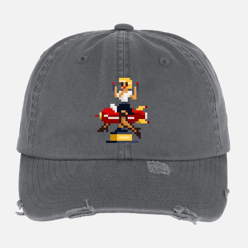Pixel Pinup: Pew Pew Flexfit Vintage Destroyed Cap