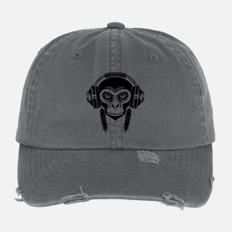 Monkey Head Rhythm City Punk Edition Shirt Flexfit Vintage Destroyed Cap