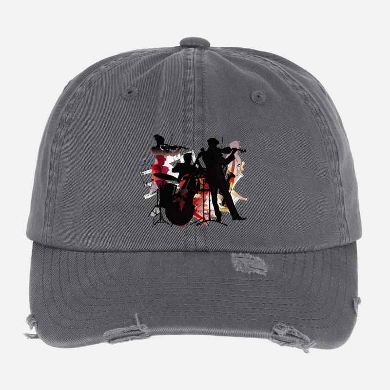 Bandensilhouette Farbexplosion Flexfit Vintage Destroyed Cap