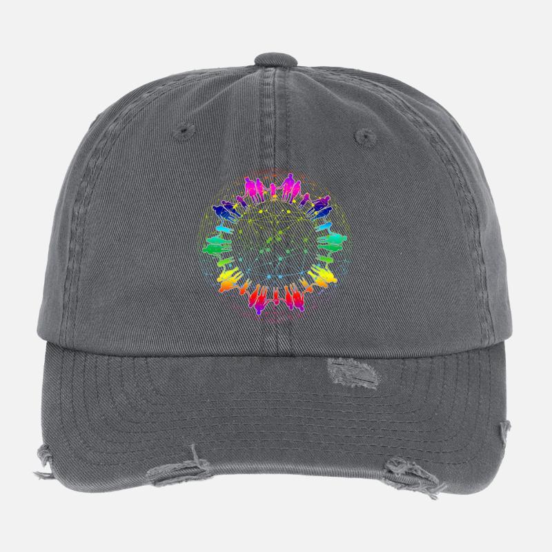 Regnbue Net af fællesskab Low Profile Destroyed Cap