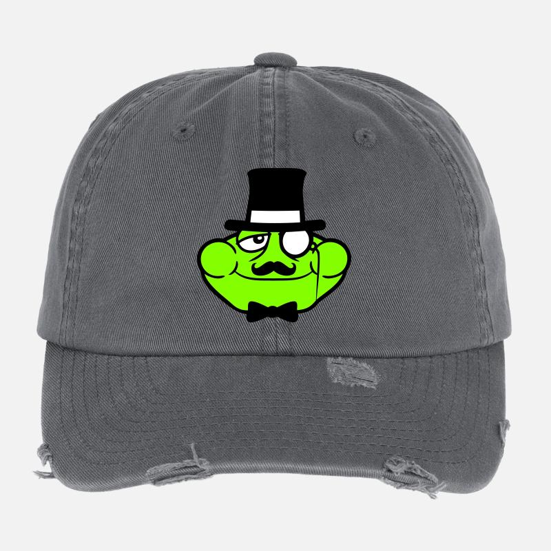 M. Grenouille Sir M. Rich Monocle Lunettes Chapeau haut de forme Casquette vintage effet usé Flexfit