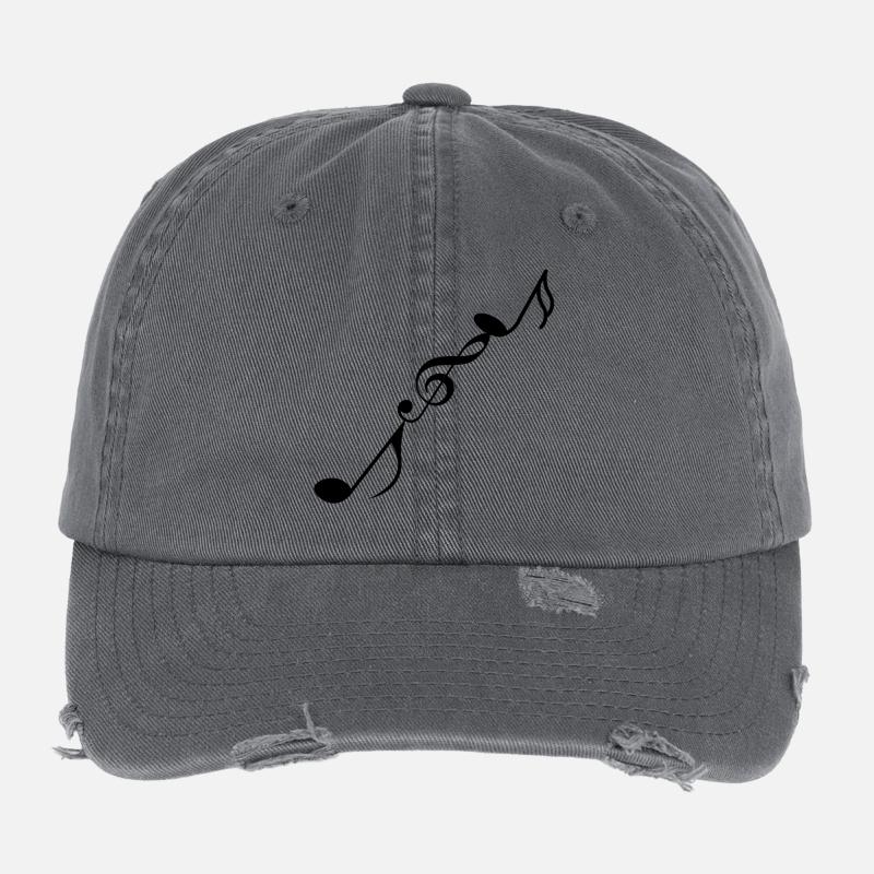 Notes de musique Casquette vintage effet usé Flexfit