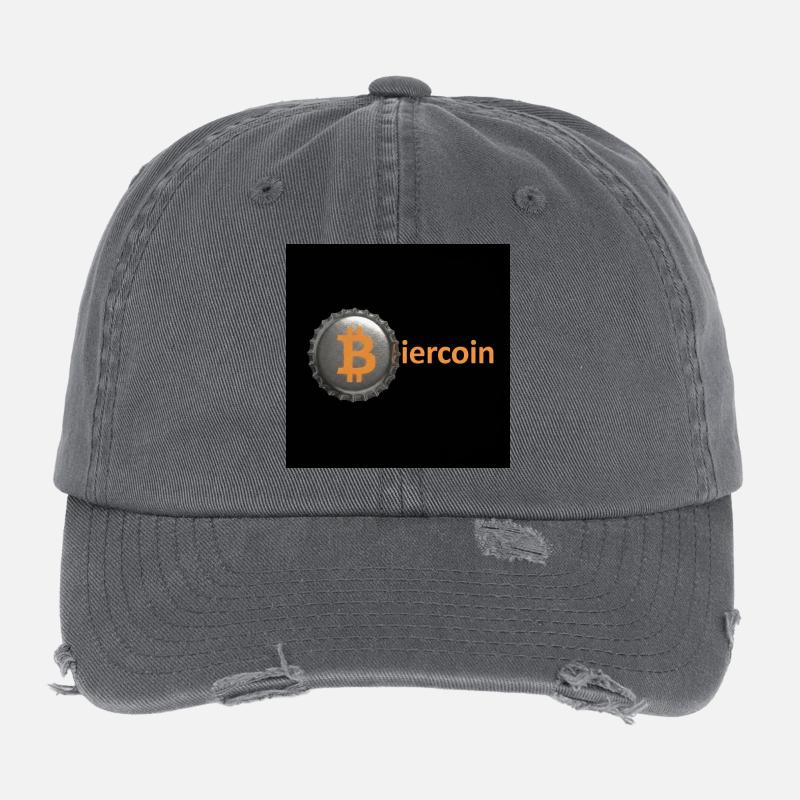 Biercoin Bitcoin Bottle Cap Flexfit Vintage Destroyed Cap