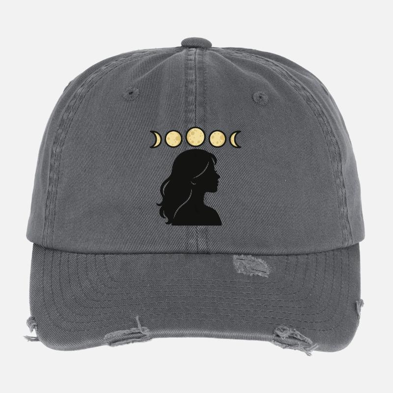 Silhouette mit Mondphasen Flexfit Vintage Destroyed Cap