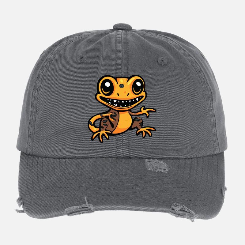 Lizard Halloween Comic Funny Flexfit Vintage Destroyed Cap