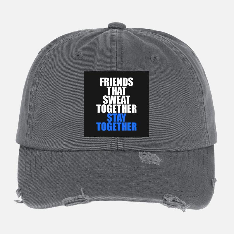 Des amis font de l'exercice ensemble Casquette vintage effet usé Flexfit