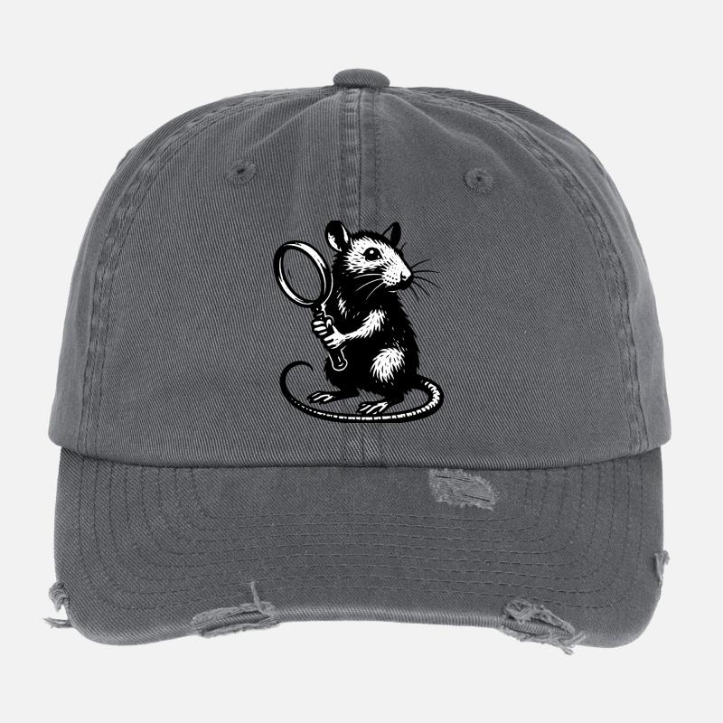 Rat avec motif loupe Casquette vintage effet usé Flexfit