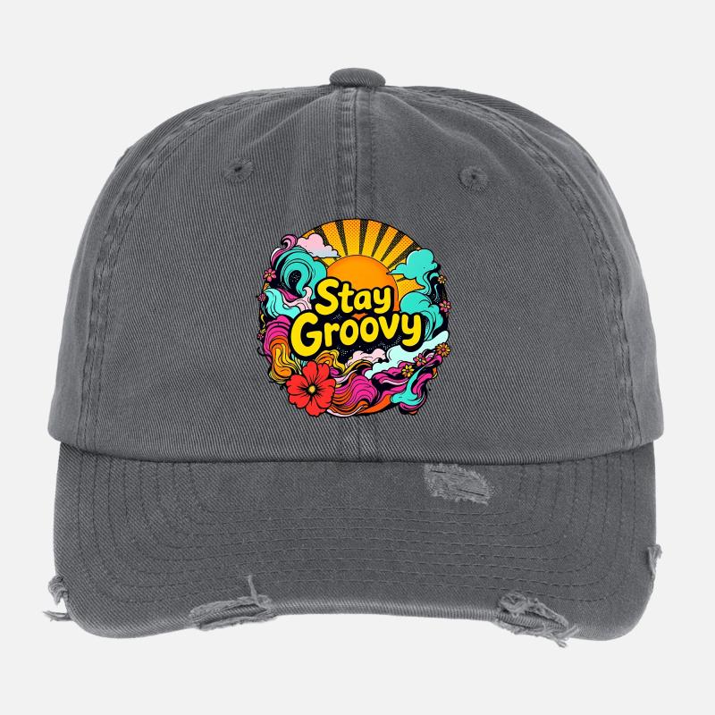Retro Psychedelic – Stay Groovy Flexfit Vintage Destroyed Cap